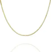 [PAVOI] Italian Solid 925 Sterling Silver, 22K Gold Plated Chain Necklaces | Snake, Square Box, Cable, Super Flex Curb, Miami Cuban and Rope Diamond-Cut Herringbone Necklace for Women and Men | MADE IN ITALY