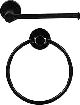 HOUDERCO 2Pcs Bathroom Towel Ring and Paper Towel Holder Towel Hanging Rack for Kitchen and Bathroom Storage