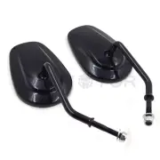8mm New Black Rearview Mirrors For Harly Davidson FLSTC FXDB DYNA FXDF FLSTF