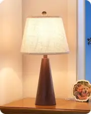 EDISHINE 21.85" Boho Table Lamp, Farmhouse Bedside Lamp, Water Transfer Red W...