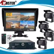 1080P Truck Bus DVR Video Recorder Box +7" Monitor +4Pcs Front Rear Side Cameras