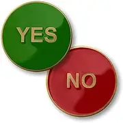 Armed Forces Depot Yes/No Flipper Challenge Coin - 44mm Bronze Antique with Enamel - Waterproof - Uncertified/Seller Graded