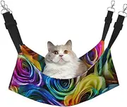 EdWal Rainbow Rose print Soft Sleeping Hammock Cat Hammock for Cage Hanging,Pet Hammock Bed Adjustable for Small Animals