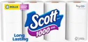 1000 Toilet Paper, 8 Rolls, Septic-Safe, 1-Ply Toilet Tissue