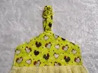Jazberryz Loop Top Kitchen Hanging Hand Towel CHICKENS on Pale Yellow Handmade