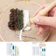 16/8Pcs Punch Needle Kit Punch Needle Embroidery Kits with Wooden Handle tyerU