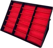 [HAMKVBPR] Sunglasses Storage Box Multi Grid Glasses Box Glasses Display Box Red Glasses Display Sunglasses Storage Box Eyewear Display Case