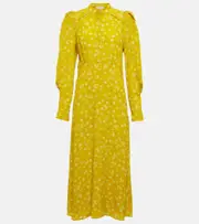 [Dorothee Schumacher] Dorothee Schumacher Eccentric Floral silk-blend midi dress AU 8 yellow