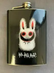 Creepy Crazy Bunny 8oz Stainless Steel Flask Drinking Whiskey Liquor