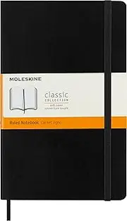 Moleskine - Classic Soft Cover Notebook - Ruled - Large - Black, (QP616)