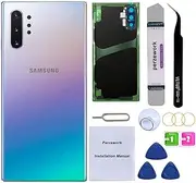 Rear Back Glass Replacement for Samsung Galaxy Note 10 Plus with Reparing Toolkit and Pre-Installed A-dhesive (Aura Glow)