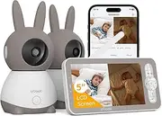 ieGeek 2K Baby Monitor with 2 Cameras, WiFi Video Monitor with 5 inch HD LCD and 2 Way Audio, PTZ Auto Tracking, Mobile APP and Wireless Monitor Control, Cry Detection, Temperature