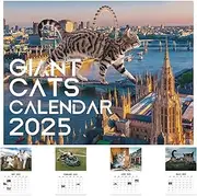 yanzisura Big Cat Calendar 2025 - Urban Big Cat Wall Calendar | Vertical Monthly Square Wall Calendar, Family Planner Calendar for Appointments and Scheduling