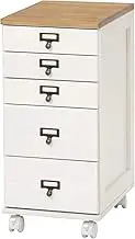 Hagihara MCH-6170NW Multi-Level Chest, Document Chest, Document Shelf, A4, 5 Drawers, Ready to Use, Almost Complete Product, Cabinet, Document, Natural Wood, Nameplate Included, Casters, Natural White
