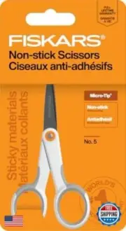 Fiskars Micro Trip Scissors, SoftGrip Precision Cutting Shears, Non-Stick Sta