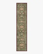 75' x 365' | Machine Washable Runner Rug | Kid & Pet Friendly | Indoor Rug | Lodden Soft Evergreen & Gold Flatwoven Rug by Morris & Co. | Ruggable
