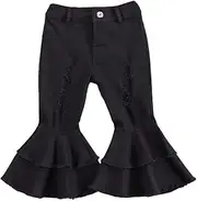 [bebeshopdelageyhu] Baby Girls Bell-Bottom Pants Velvet Flare Pants Leggings Fall Winter Outfits for Toddler