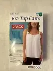 32 Degrees Cool Women's 2 pack Bra Top Cami Teal and White Size XL