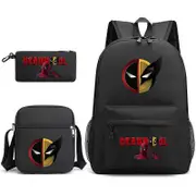 Deadpool & Wolverine School Bag Backpack Pencil Case Shoulder Bag Three-piece Set _10
