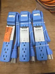 CyberPower Surge Protector Power Strip Protection Blue 6 Outlets - 2 ft Llt Of 3