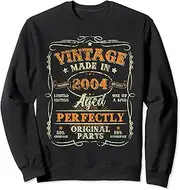 [X.Style] Retro 2004 19 Years Old 19th Birthday Decorations Men Women Sweatshirt ds1634 Sweater (M) Black