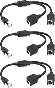 3X RJ45 1 Male to 2 Female Ethernet Splitter Cable for Super Cat5, Cat6, LAN Ethernet Network Extension Cable Adapter