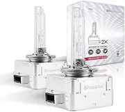 Sinoparcel D1S Xenon Bulb, 6000K 35W 85V, 50% Brighter High Brightness HID Replacement for Headlight, Metal Connector, IP67, 2 Pcs