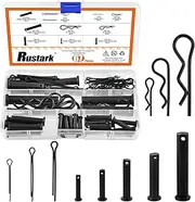 Rustark 67Pcs 11 Sizes M2 M3 M4 M5 M6 M8 M10 M12 Black Cotter Pin Hair Pin Clevis Pin Assortment Kit Zinc Plated R Clips Hair Pins Spring Pin Fasteners Hitch Pin Clips for Automotive Mechanics