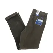 NWT DOCKERS Corduroy Pant Green Classic Fit Pleated Cuffed Size 34x34
