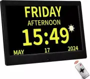 Digital Calendar Day Clock 10 Inch, 12 Electronic Calendar Day Date, Digital