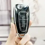 TPU Car Folding Key Case Cover Keychain Shell, for Ford Focus C-Max S-Max Galaxy Mondeo Transit Tourneo Custom