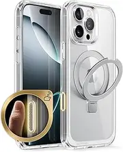 SUPCASE for iPhone 16 Pro Case with Camera Control Capture Button (Unicorn Beetle Mag Stand), [Compatible with MagSafe] Slim Protective Magnetic Phone Case for iPhone 16 Pro 6.3'' 2024, Clear