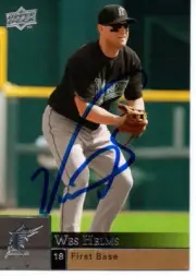 Wes Helms Florida Marlins 2009 Upper Deck Signed Card