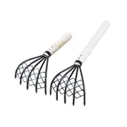 2X Clam Rake Net 5Claw Wood Handle Rake Shell Digging Tool Dig Seafood Tool