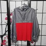 Under Armour Hoodie Windbreaker Pullover Red Gray Size Medium NWT