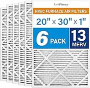 LotFancy 20x30x1 Air Filter,6 Pack,MERV13 Pleated Furnace Air Filters Replacement for HVAC (Actual Size: 19.75"x29.75"x0.75")