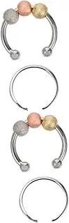 Totority Sets Rotating Fidget Ring for Anxiety Women's Ring Jewelry Beads Material Adjustable Pcs