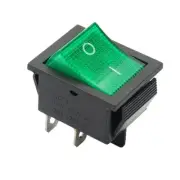 Green Waterproof Rocker Switch for Industrial Applications 16A 250V AC DPST