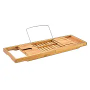 Randy & Travis Machinery Bathroom Bamboo Bath Caddy Wine Glass Holder Table Tray