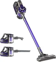 [Devanti] Cordless Vacuum Cleaner, Stick Vacuum Handheld Hand Held Vacuums Handstick Strong Suction 2-Speed Car 150W Compact Dustbuster Sweeper Dust Buster Portable for Home Stairs, Purple