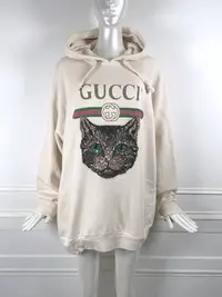 在飛比找Yahoo!奇摩拍賣優惠-[我是寶琪] GUCCI 貓咪亮片連帽洋裝 /  上衣