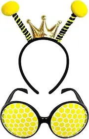 Bee Antenna Headband Adult,Ladybug Antenna Headband and Glasses Set Costume Accessories Halloween Cosplay Party Favors for Women, Men and Kids