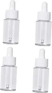 4pcs Transparent Glass Dropper Bottles for Essential Oils and Cosmetics Empty Sub Bottles Durable and Safe for Beauty