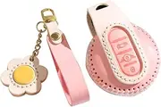HIBEYO Key Fob Cover for BMW Mini Cooper F55 Clubman F54 Hatch F56 Cabrio F57 Countryman Cooper S Accessories with Keychains