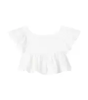 [Poupette St Barth Kids] Poupette St Barth Kids Cycas cotton lace top Y 4 white