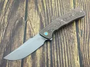 Sixleaf Hero Folding Knife M390 Titanium CF Handle Fast Open Knife SL-30-Black