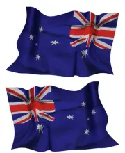 AUSTRALIA FLAG DECAL left and right facing AUSSIE SIZE 80MM BY 50MM GLOSS