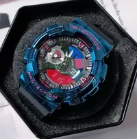 在飛比找Yahoo!奇摩拍賣優惠-CASIO G-SHOCK 藍色不鏽鋼 黑色樹酯錶帶 指針/