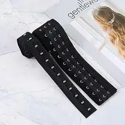 LUMoony 3 m Pair Three-Row Hooks 5 cm Wide Black Spacing Polyester Band with Hook and Eye Corset Bra Extension for Bridal Costumes Corset Bra Sewing Crafts
