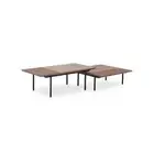 Modern Furniture TOZZI Square Coffee Tables 85cm - Walnut & Black